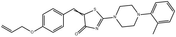 5-[4-(allyloxy)benzylidene]-2-[4-(2-methylphenyl)-1-piperazinyl]-1,3-thiazol-4(5H)-one 结构式