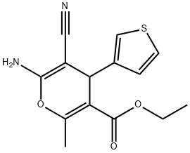 ethyl 6-amino-5-cyano-2-methyl-4-(3-thienyl)-4H-pyran-3-carboxylate 结构式