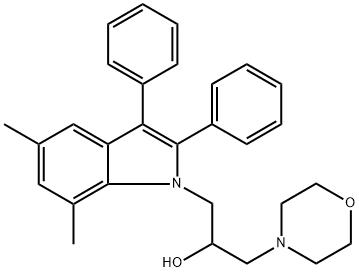 1-(5,7-dimethyl-2,3-diphenyl-1H-indol-1-yl)-3-(4-morpholinyl)-2-propanol 结构式