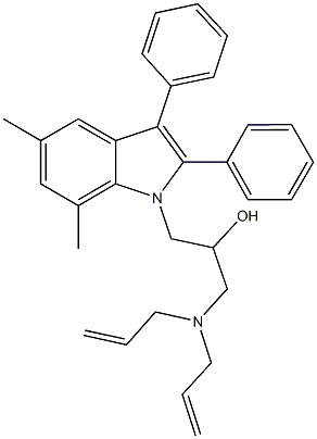 1-(diallylamino)-3-(5,7-dimethyl-2,3-diphenyl-1H-indol-1-yl)-2-propanol 结构式