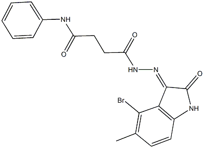 4-[2-(4-bromo-5-methyl-2-oxo-1,2-dihydro-3H-indol-3-ylidene)hydrazino]-4-oxo-N-phenylbutanamide 结构式