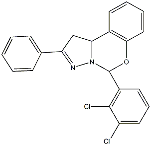 5-(2,3-dichlorophenyl)-2-phenyl-1,10b-dihydropyrazolo[1,5-c][1,3]benzoxazine 结构式