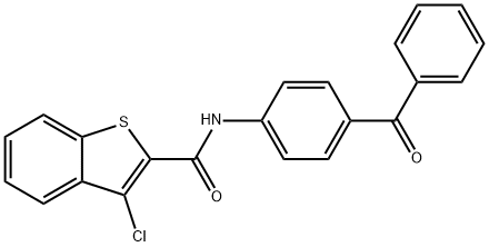 N-(4-benzoylphenyl)-3-chloro-1-benzothiophene-2-carboxamide 结构式