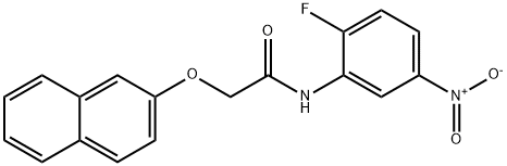 N-{2-fluoro-5-nitrophenyl}-2-(2-naphthyloxy)acetamide 结构式