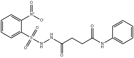 4-[2-({2-nitrophenyl}sulfonyl)hydrazino]-4-oxo-N-phenylbutanamide 结构式