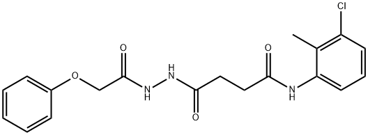 N-(3-chloro-2-methylphenyl)-4-oxo-4-[2-(phenoxyacetyl)hydrazino]butanamide 结构式