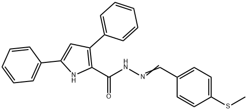 N'-[4-(methylsulfanyl)benzylidene]-3,5-diphenyl-1H-pyrrole-2-carbohydrazide 结构式