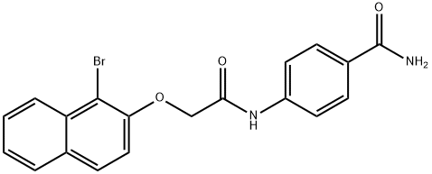 4-({[(1-bromo-2-naphthyl)oxy]acetyl}amino)benzamide 结构式