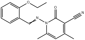 1-[(2-ethoxybenzylidene)amino]-4,6-dimethyl-2-oxo-1,2-dihydro-3-pyridinecarbonitrile 结构式