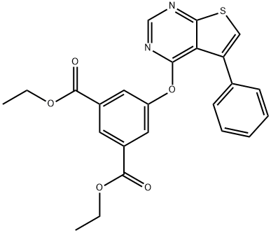 diethyl 5-[(5-phenylthieno[2,3-d]pyrimidin-4-yl)oxy]isophthalate 结构式