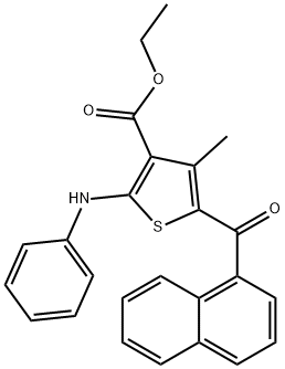 ethyl 2-anilino-4-methyl-5-(1-naphthoyl)-3-thiophenecarboxylate 结构式