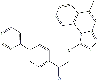 1-[1,1'-biphenyl]-4-yl-2-[(5-methyl[1,2,4]triazolo[4,3-a]quinolin-1-yl)sulfanyl]ethanone 结构式