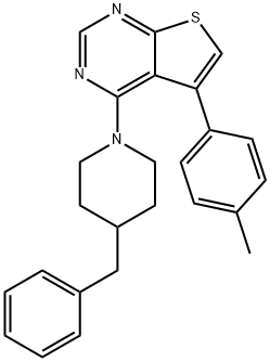 4-(4-benzyl-1-piperidinyl)-5-(4-methylphenyl)thieno[2,3-d]pyrimidine 结构式