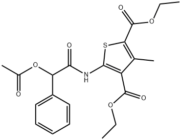 diethyl 5-{[(acetyloxy)(phenyl)acetyl]amino}-3-methyl-2,4-thiophenedicarboxylate 结构式