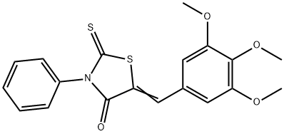 3-phenyl-2-thioxo-5-(3,4,5-trimethoxybenzylidene)-1,3-thiazolidin-4-one 结构式