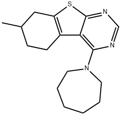 4-(1-azepanyl)-7-methyl-5,6,7,8-tetrahydro[1]benzothieno[2,3-d]pyrimidine 结构式