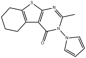 2-methyl-3-(1H-pyrrol-1-yl)-5,6,7,8-tetrahydro[1]benzothieno[2,3-d]pyrimidin-4(3H)-one 结构式