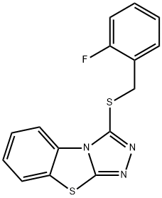 3-[(2-fluorobenzyl)sulfanyl][1,2,4]triazolo[3,4-b][1,3]benzothiazole 结构式