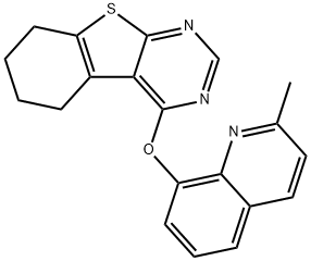 2-methyl-8-quinolinyl 5,6,7,8-tetrahydro[1]benzothieno[2,3-d]pyrimidin-4-yl ether 结构式