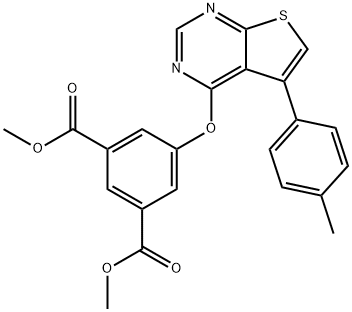 dimethyl 5-{[5-(4-methylphenyl)thieno[2,3-d]pyrimidin-4-yl]oxy}isophthalate 结构式