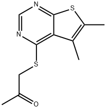 1-[(5,6-dimethylthieno[2,3-d]pyrimidin-4-yl)sulfanyl]acetone 结构式