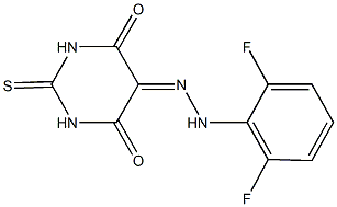 2-thioxodihydro-4,5,6(1H)-pyrimidinetrione 5-[(2,6-difluorophenyl)hydrazone] 结构式