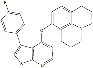 8-{[5-(4-fluorophenyl)thieno[2,3-d]pyrimidin-4-yl]oxy}-2,3,6,7-tetrahydro-1H,5H-pyrido[3,2,1-ij]quinoline 结构式