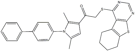 1-(1-[1,1'-biphenyl]-4-yl-2,5-dimethyl-1H-pyrrol-3-yl)-2-(5,6,7,8-tetrahydro[1]benzothieno[2,3-d]pyrimidin-4-ylsulfanyl)ethanone 结构式