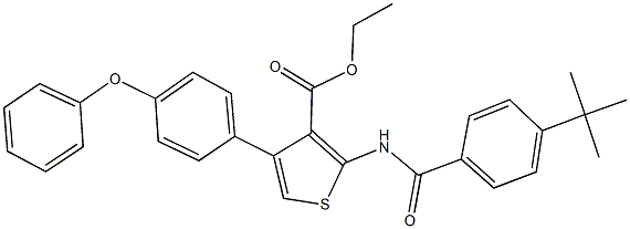 ethyl 2-[(4-tert-butylbenzoyl)amino]-4-(4-phenoxyphenyl)-3-thiophenecarboxylate 结构式