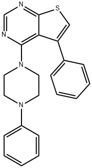 5-phenyl-4-(4-phenyl-1-piperazinyl)thieno[2,3-d]pyrimidine 结构式