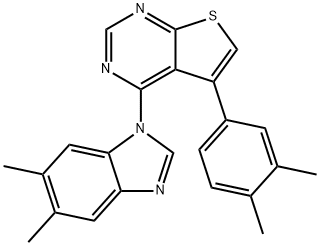 4-(5,6-dimethyl-1H-benzimidazol-1-yl)-5-(3,4-dimethylphenyl)thieno[2,3-d]pyrimidine 结构式
