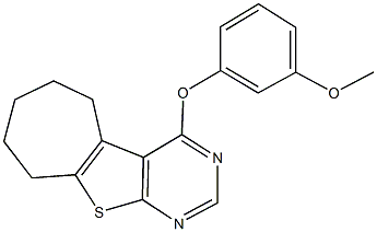 4-(3-methoxyphenoxy)-6,7,8,9-tetrahydro-5H-cyclohepta[4,5]thieno[2,3-d]pyrimidine 结构式