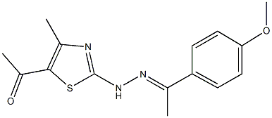 1-(4-methoxyphenyl)ethanone (5-acetyl-4-methyl-1,3-thiazol-2-yl)hydrazone 结构式