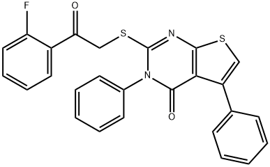 2-{[2-(2-fluorophenyl)-2-oxoethyl]sulfanyl}-3,5-diphenylthieno[2,3-d]pyrimidin-4(3H)-one 结构式