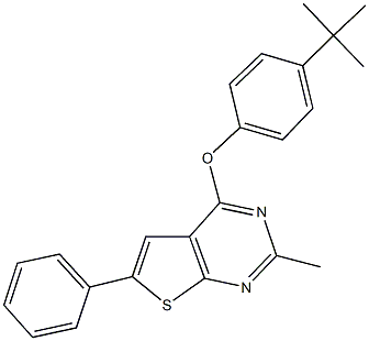 4-(4-tert-butylphenoxy)-2-methyl-6-phenylthieno[2,3-d]pyrimidine 结构式