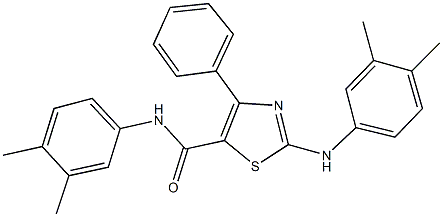 2-(3,4-dimethylanilino)-N-(3,4-dimethylphenyl)-4-phenyl-1,3-thiazole-5-carboxamide 结构式