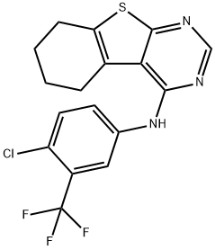 N-[4-chloro-3-(trifluoromethyl)phenyl]-N-(5,6,7,8-tetrahydro[1]benzothieno[2,3-d]pyrimidin-4-yl)amine 结构式