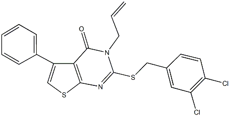 3-allyl-2-[(3,4-dichlorobenzyl)sulfanyl]-5-phenylthieno[2,3-d]pyrimidin-4(3H)-one 结构式