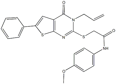 2-[(3-allyl-4-oxo-6-phenyl-3,4-dihydrothieno[2,3-d]pyrimidin-2-yl)sulfanyl]-N-(4-methoxyphenyl)acetamide 结构式