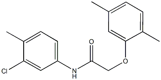 N-(3-chloro-4-methylphenyl)-2-(2,5-dimethylphenoxy)acetamide 结构式