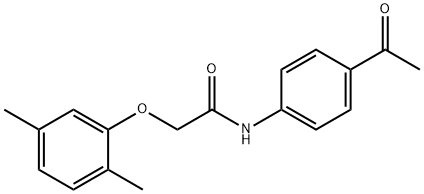 N-(4-acetylphenyl)-2-(2,5-dimethylphenoxy)acetamide 结构式