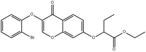 ethyl 2-{[3-(2-bromophenoxy)-4-oxo-4H-chromen-7-yl]oxy}butanoate 结构式