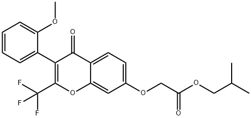 isobutyl {[3-(2-methoxyphenyl)-4-oxo-2-(trifluoromethyl)-4H-chromen-7-yl]oxy}acetate 结构式