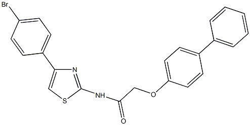 2-([1,1'-biphenyl]-4-yloxy)-N-[4-(4-bromophenyl)-1,3-thiazol-2-yl]acetamide 结构式