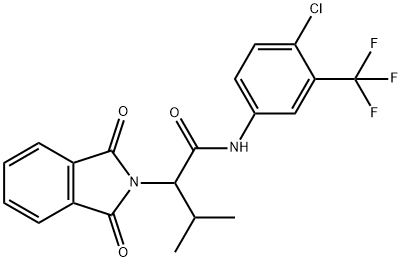 N-[4-chloro-3-(trifluoromethyl)phenyl]-2-(1,3-dioxo-1,3-dihydro-2H-isoindol-2-yl)-3-methylbutanamide 结构式