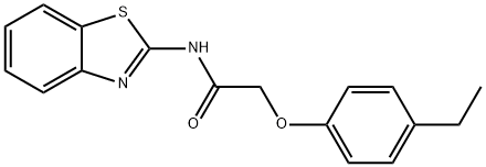 N-(1,3-benzothiazol-2-yl)-2-(4-ethylphenoxy)acetamide 结构式