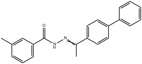 N'-(1-[1,1'-biphenyl]-4-ylethylidene)-3-methylbenzohydrazide 结构式