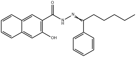3-hydroxy-N'-(1-phenylhexylidene)-2-naphthohydrazide 结构式