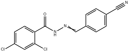 2,4-dichloro-N'-(4-cyanobenzylidene)benzohydrazide 结构式