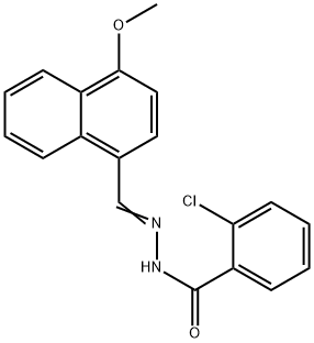 2-chloro-N'-[(4-methoxy-1-naphthyl)methylene]benzohydrazide 结构式